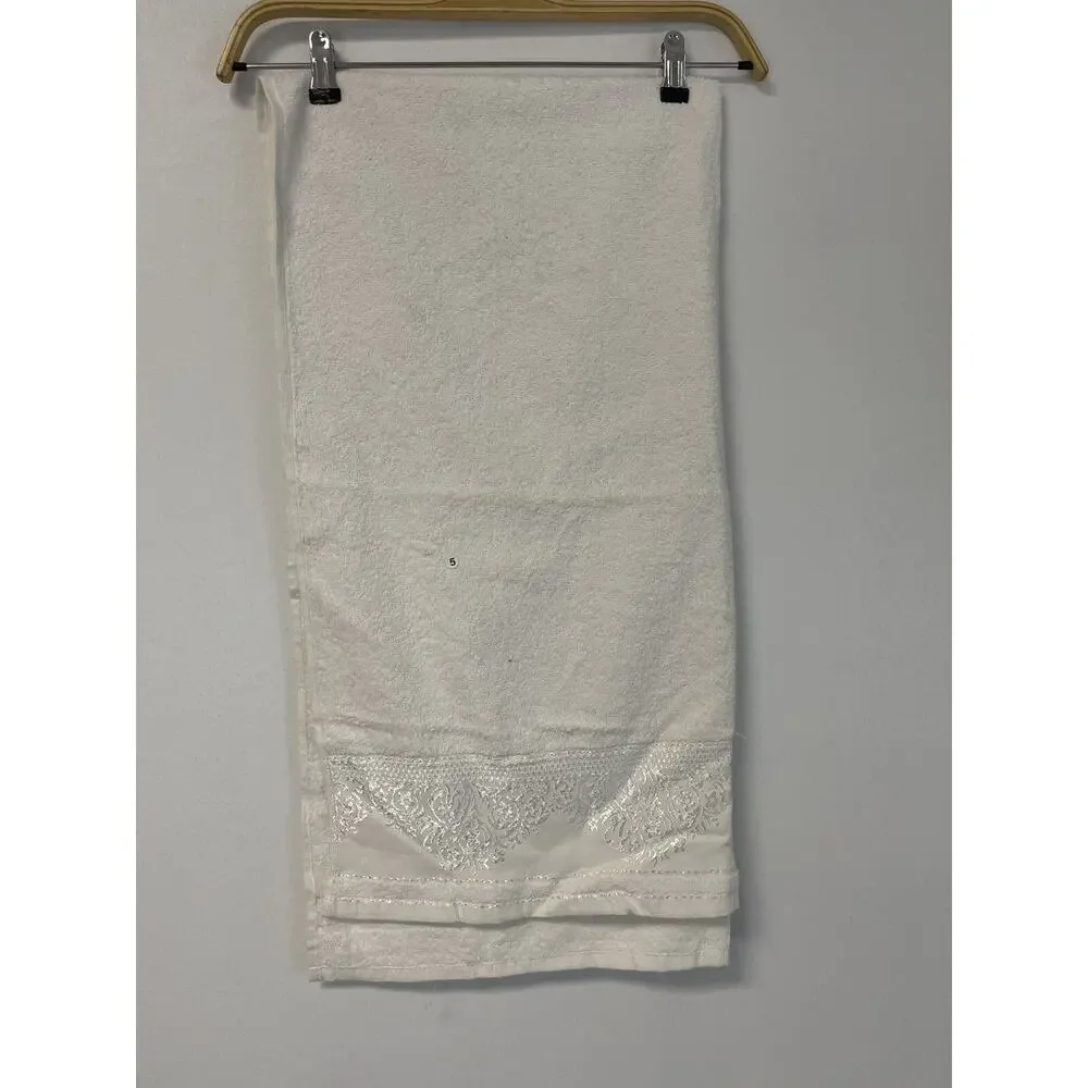 Alex Turkish Towel White Bath Heavyweight Cotton Sauna Embroidered N93